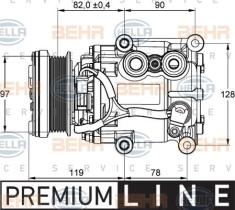 Hella 8FK351113311 - COMPRESOR VISTEON SCROOL 12V PV6 FORD