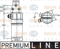 Hella 8FT351192381 - FILTRO DESHIDRATANTE