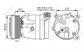 Nrf 32022 - COMPRESOR OPEL ASTRA F(4CIL) / CALI