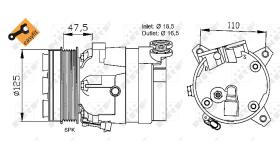 Nrf 32025 - COMPRESOR OPEL OMEGA B