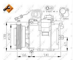 Nrf 32104 - COMPRESOR DENSO 7SBU16C VW/AUDI