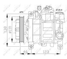 Nrf 32105 - COMPRESOR DENSO 6SEU12C AUD/VW