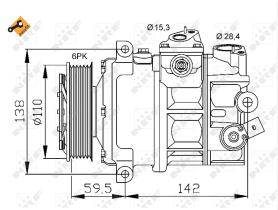 Nrf 32147 - COMPRESOR PXE16 AUDI/SEAT/WV