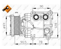 Nrf 32199 - COMPRESOR FORD FIESTA/FUSION/FOCUS/