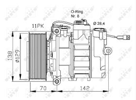 Nrf 32454 - COMPRESOR MERCEDES ACTROS 24V 11C