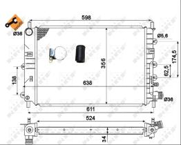 Nrf 514436 - RADIADOR FORD ESCORT-V 1.8D/ORION-I