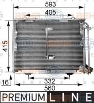 Hella 8FC351036011 - CONDENSADOR A/A MERCEDES W202