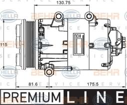 Hella 8FK351334051 - COMPRESOR VISTEON VS16 FORD PV6