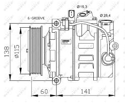 Nrf 32262 - COMPRESOR DENSO 7SEU17C PV6 VAG