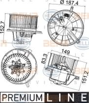 Hella 8EW351043211 - SOPLADOR HABITACULO VW GOLF V/VI