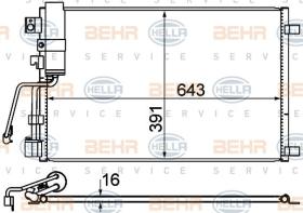 Hella 8FC351310141 - CONDENSADOR NISSAN QASHQAI