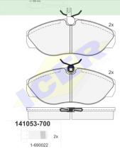 Icer Brakes 141053700 - JGO.PASTILLAS,FURGONETA/TURISMO