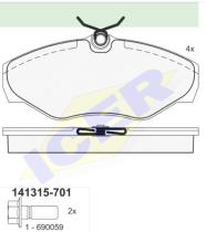 Icer Brakes 141315701 - JGO.PASTILLAS DELANTERAS OPEL/RENAULT/NISSAN