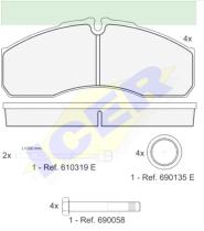 Icer Brakes 141499000 - JGO.PASTILLAS TRASERAS IVECO/RENAULT/NISSAN