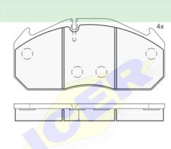 Icer Brakes 151040067 - JGO.PASTILLAS FRENOS CAMION MAN, MERCEDES.