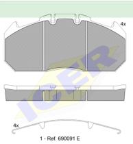 Icer Brakes 151405067 - JGO.PASTILLAS FRENO CAMION MAN/IVECO/RENAULT/IRISBUS/MERTOR