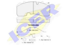 Icer Brakes 151629066 - JGO.PASTILLAS VI EJE BPW (PEQUEÑO-210MM) USAR 152156066