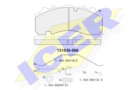 Icer Brakes 151630066 - JGO.PASTILLAS FRENO CAMION REMOLQUES BPW