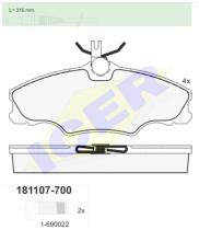 Icer Brakes 181107700 - JGO.PASTILLAS,FURGONETA/TURISMO