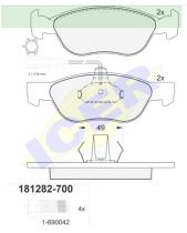 Icer Brakes 181282700 - JGO.PASTILLAS,FURGONETA/TURISMO