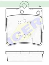 Icer Brakes 181311 - JGO.PASTILLAS FRENO TRAS. MERCEDES