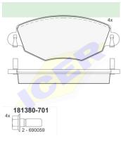 Icer Brakes 181380701 - JGO.PASTILLAS FRENO DL.FORD MONDEO 01-07