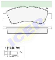 Icer Brakes 181388701 - JGO.PASTILLAS DEL CIT/PEU