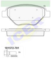 Icer Brakes 181572701 - JGO.PASTILLAS,FURGONETA/TURISMO