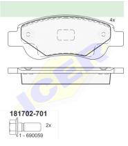 Icer Brakes 181702701 - JGO.PASTILLAS,FURGONETA/TURISMO