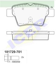 Icer Brakes 181729701 - JGO.PASTILLAS FRENO TRAS.CIT/PSA