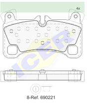 Icer Brakes 181922000 - JGO.PASTILLAS TRAS.Q7/CAYANNE