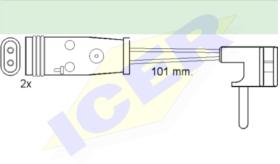 Icer Brakes 610332E - AVISADORES 2 US 101MM MB