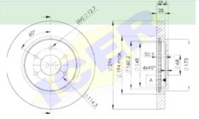 Icer Brakes 78BD42002 - JGO.DISCOS FRENO NISSAN