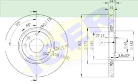 Icer Brakes 78BD46982 - JGO.DISCOS FRENO CIT/PEU