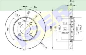 Icer Brakes 78BD56052 - JGO.DISCOS FRENO AUDI/VW 4 T