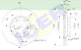 Icer Brakes 78BD60312 - JGO.DISCOS FRENO NISSAN