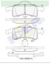 Icer Brakes 181399000 - JGO.PASTILLAS FRENO DEL.GRAND CHEROKEE