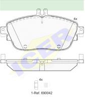 Icer Brakes 182061 - JGO.PASTILLA DE FRENO DEL MERCEDES W246