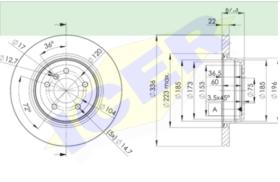 Icer Brakes 78BD46552 - JUEGO DISCOS FRENO TRAS. BMW