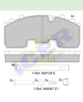 Icer Brakes 152156066 - JGO.PASTILLAS VI EJE BPW (PEQUEÑO-210MM)