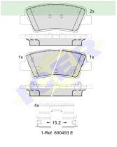 Icer Brakes 182036066 - JGO.PASTILLAS FRENO TRAS.HYUNDAI I30